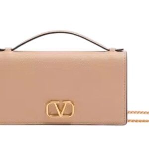 Valentino Garavani Nude Beige VLogo Mini Top-Handle Bag